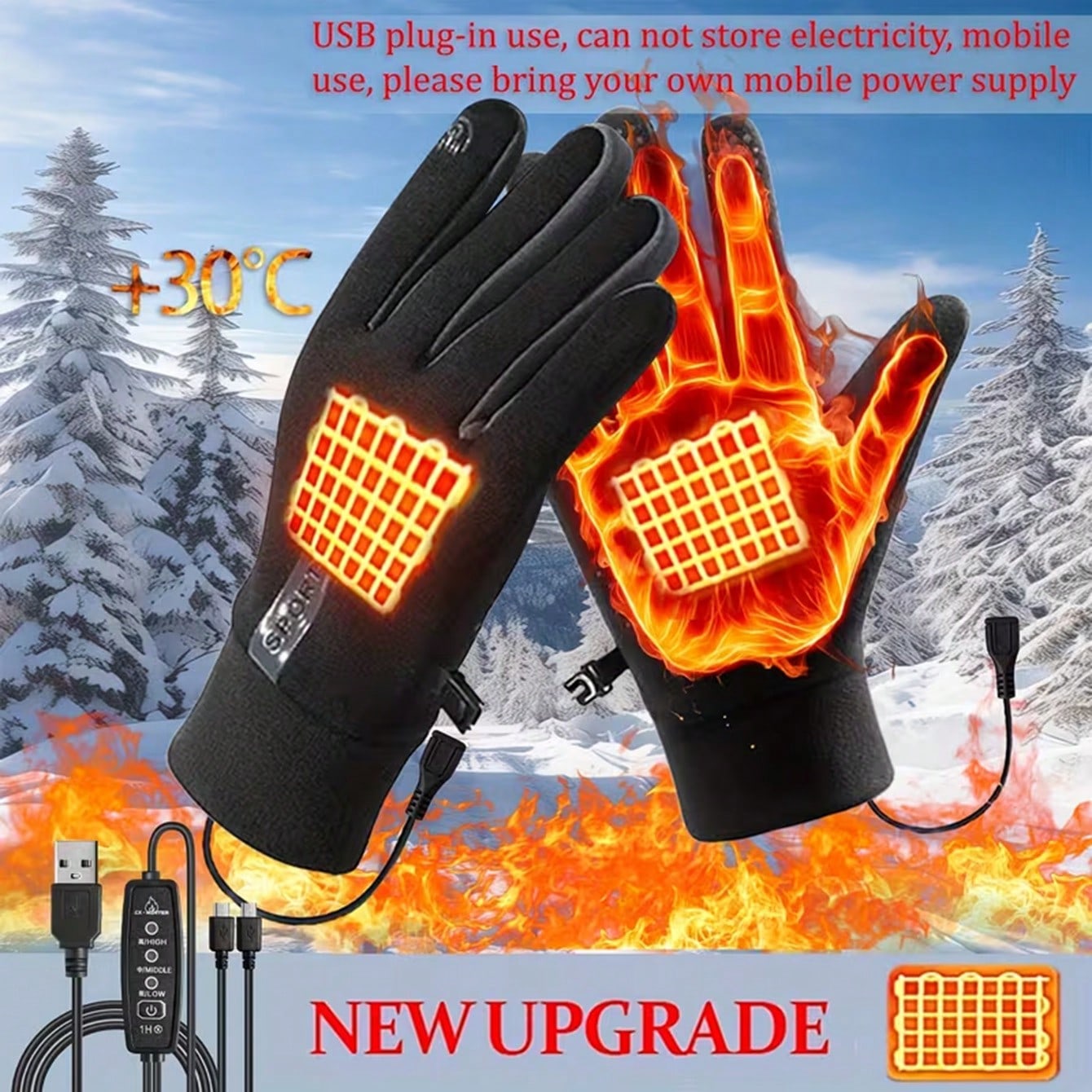 Cycling Commute Essentials - Pilsiz Isıtmalı Eldivenler | Çift Taraflı