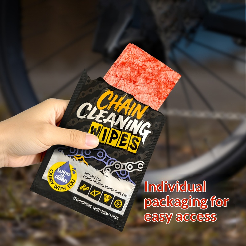 Grease Waterproof Bike - Bisiklet Zinciri Temizleme Mendilleri, Yeniden Kullanılabilir