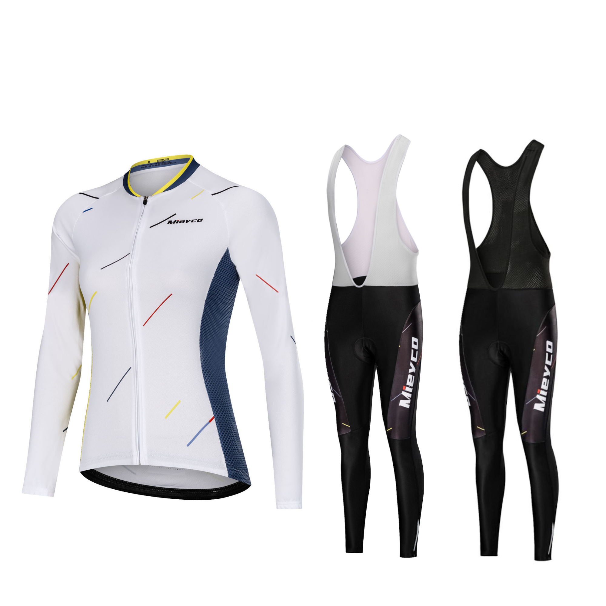 Cycling Commute Training - Beyaz ve Renkli Çizgili Kadın Uzun